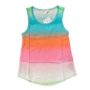 NWT J. Crew Girls' Teal/Green/Orange/Pink/White Ombre Tank Top - SIZE 2